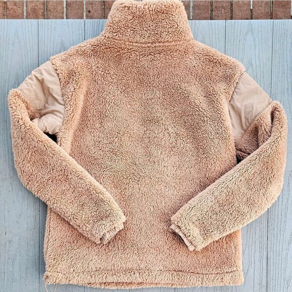 Victoria's Secret PINK COZY HALF ZIP TEDDY PULLOVER SHERPA TAN NEW MSRP $69.95 - Picture 5 of 16